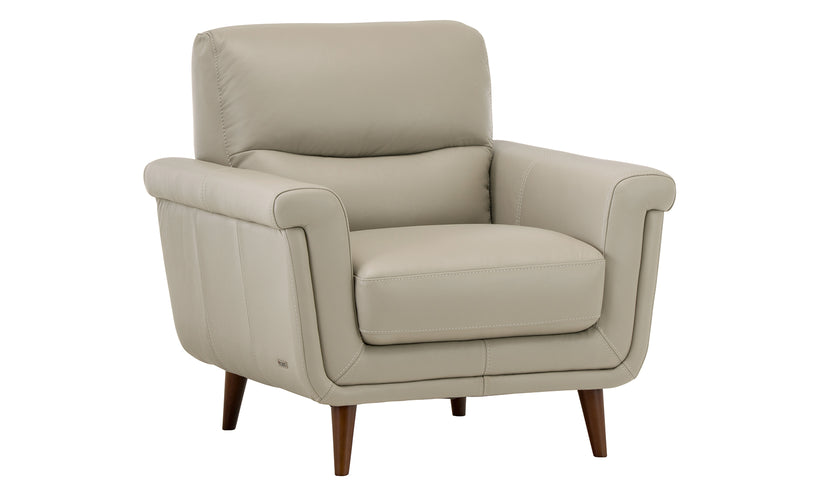 Beige armchair on a white background